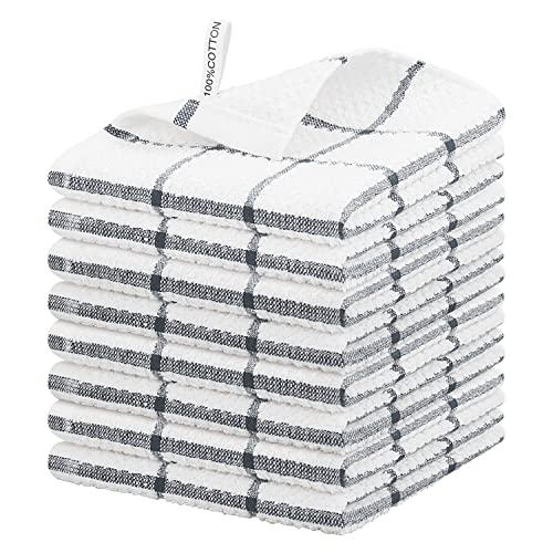 Soft and Absorbent Dish Cloths - Grey Plaid