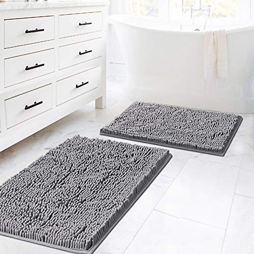 Soft and Absorbent Shag Chenille Bath Rugs