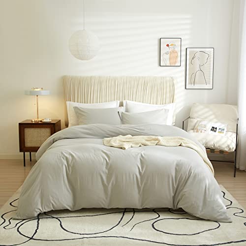 Soft and Cozy Grey Duvet Cover Queen