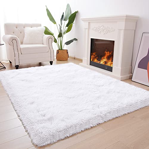 Soft and Cozy White Fluffy Rug for Bedroom