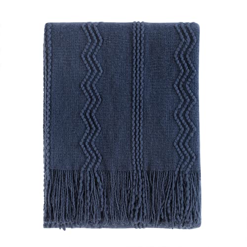 Soft and Stylish Navy Knitted Throw Blanket