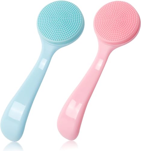 Soft Bristles Facial Cleansing Brush (Pink, Blue)