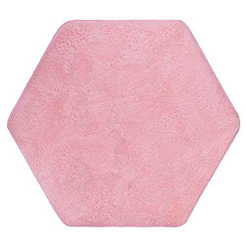 Soft Coral Pink Hexagon Rug Pad Mat for Playhouse Play Tent