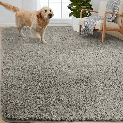 Soft Faux Fur Area Rug, Washable, Shed and Fade Resistant