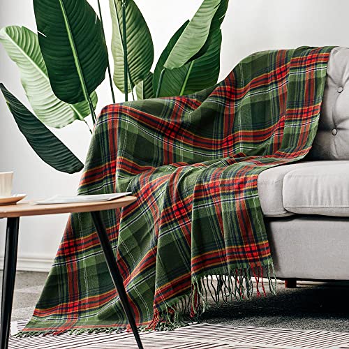 Soft Fluffy Plaid Throw Blanket for Home Couch Sofa