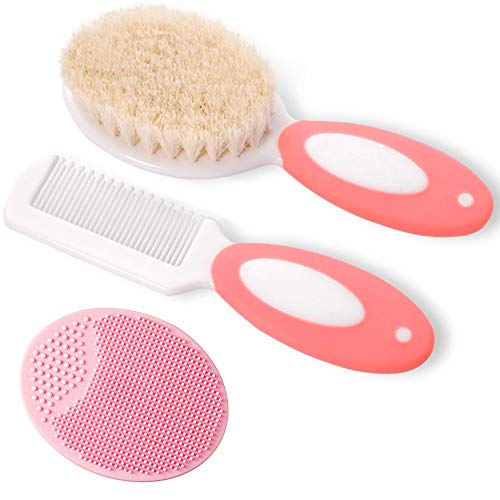 Soft Goat Hair Baby Hair Brush and Comb Set