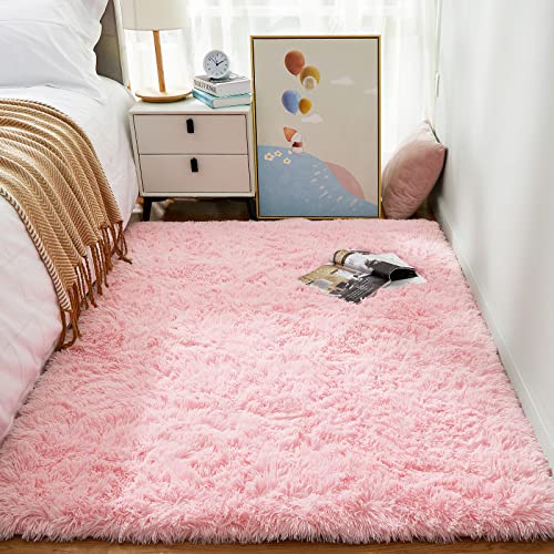 Soft Pink Area Rug for Bedroom