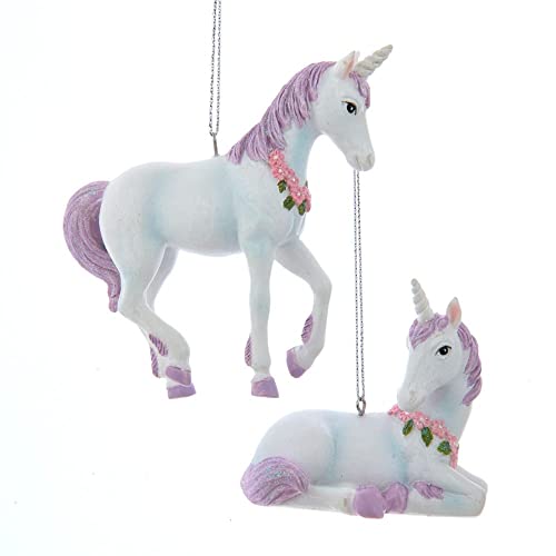 Soft Purple Unicorn Ornaments, 2 Assorted