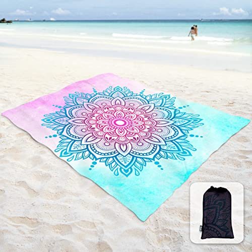 Soft Sand Proof Beach Blanket with Corner Pockets