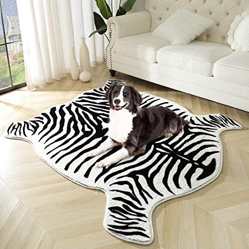 Soft Zebra Print Rug for Home Decor