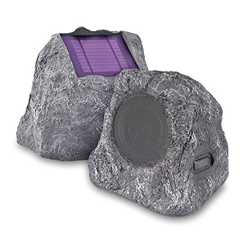 Solar Powered Outdoor Rock Speaker Pair