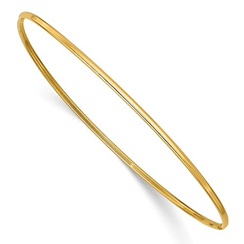 Solid 14k Gold Slip-on Bangle Bracelet - Elegant Jewelry Gift