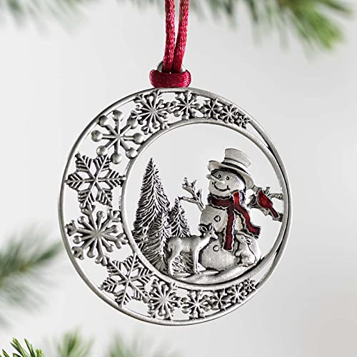 Solid Pewter Christmas Tree Ornament DIY Craft Hanging Decoration