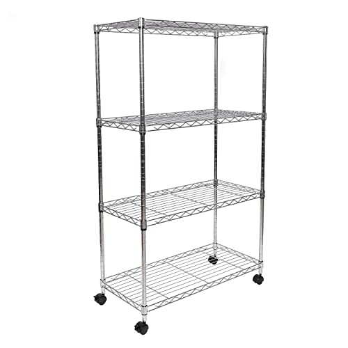 Solid Steel Wire Shelving Storage Unit with Adjustable Shelves