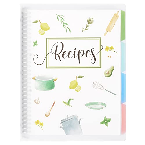 SOLIGT Recipe Book - Personal Blank Recipe Notebook with Dividers and Tabs