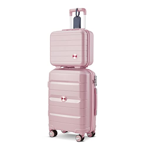 Somago Carry On Luggage and Mini Cosmetic Cases Travel Set