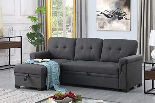 SONGG L-Shape Convertible Sleeper Sectional Sofa with Storage Chaise