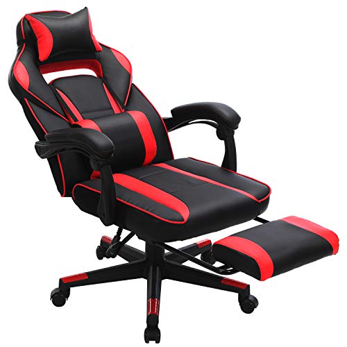 SONGMICS Racing Gaming Chair with Footrest