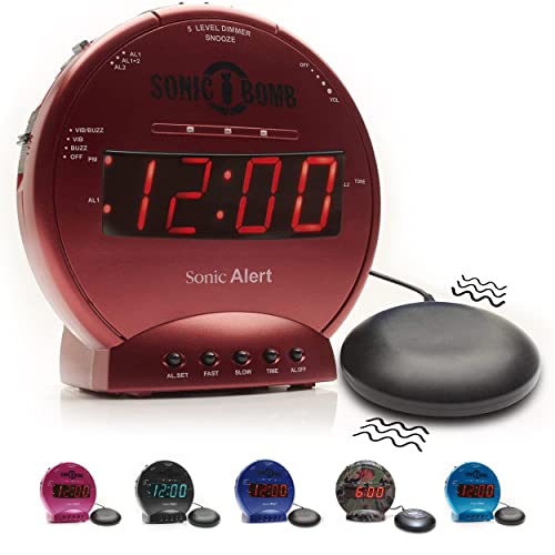 Sonic Alert Sonic Bomb Dual Alarm Clock with Bed Shaker