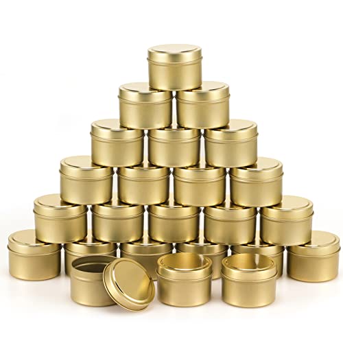 SONVIIBOX 24 Pieces Gold Candle Tins