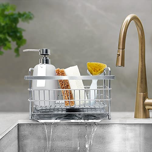 Soon Neat Kitchen Sink Caddy (Original Product by Soon Shop ONLY)- Kitchen Sink Organizer - Quick Draining, Stainless Steel Tray