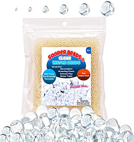 SooperBeads 20,000 Clear Water Gel Pearls for Vases and Decorations