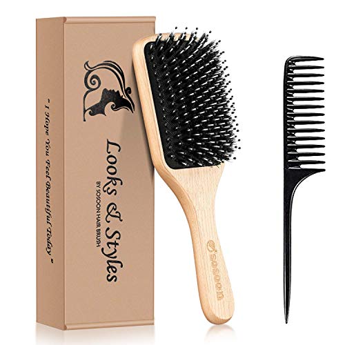Sosoon Boar Bristle Paddle Hairbrush