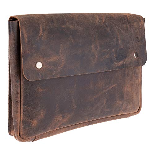 Spacious Leather Folio Laptop Sleeve Case