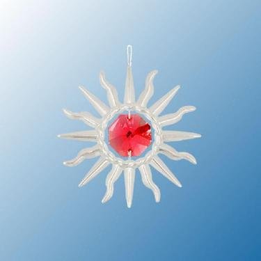 Sparkling Chrome Small Sun Ornament - Elegant Austrian Crystal