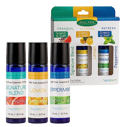 SpaRoom Aromatherapy 100% Pure Essential Oils for Diffusers and Air Freshners, Daily Collection, Set of 3