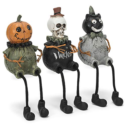 Spooky Green Decorative Tabletop Figurine Shelf Sitter Set 3