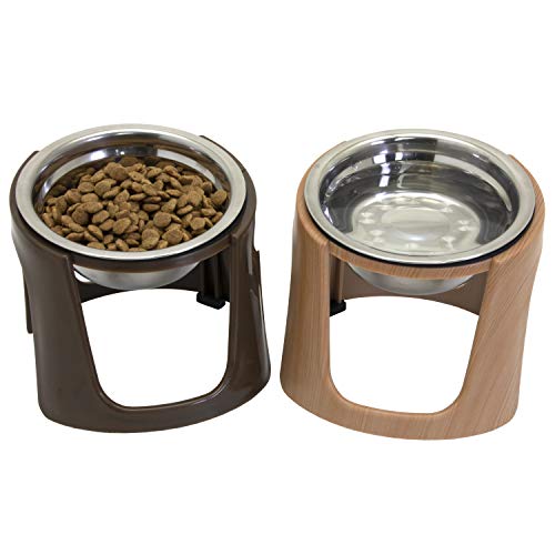 SportPet Raised Stainless Steel Cat Food Bowls