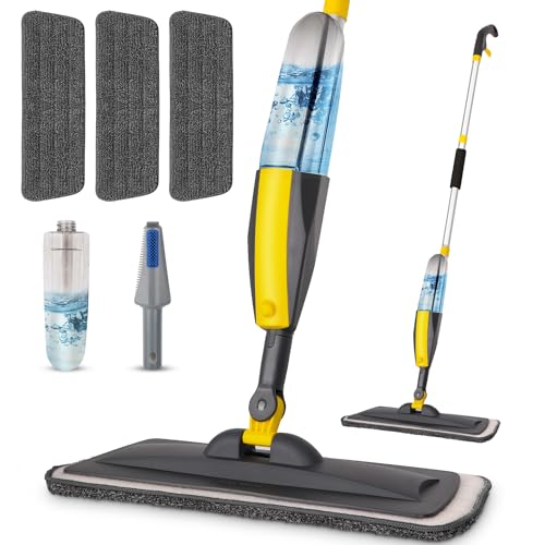 Spray Mop with Refillable Bottle and Washable Microfiber Pads