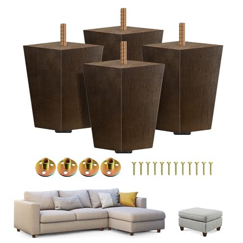 Square Wood Furniture Legs Set of 4