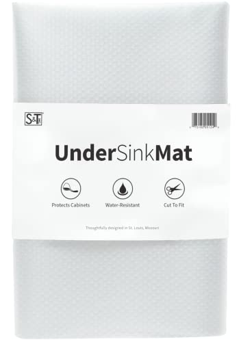 S&T INC. Under Sink Mat - Waterproof and Non-Adhesive Shelf Liner for Kitchen Cabinets