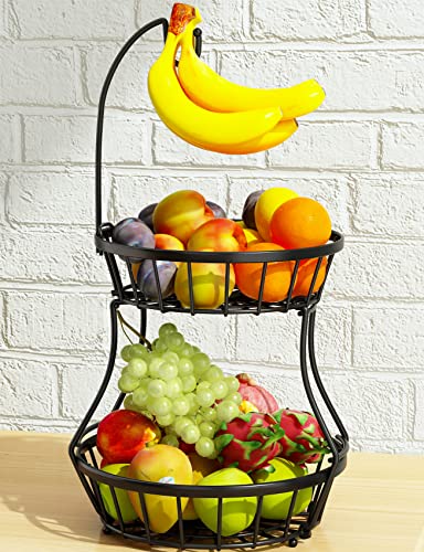 Stackable Fruit Basket with Banana Tree Hanger