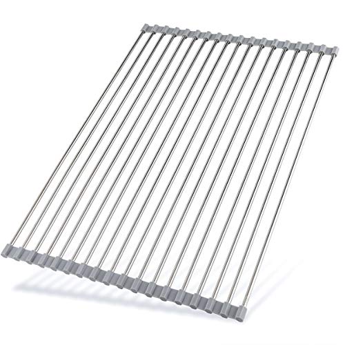 Stainless Steel and Silicone Dish Drying Rack