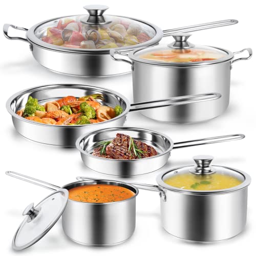 Stainless Steel Cookware Set - 10-Piece Pots and Pans