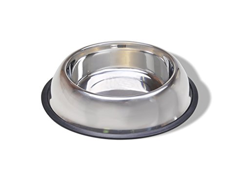 Stainless Steel Dog Bowl - Non Tip, Wide Base Prevents Spills