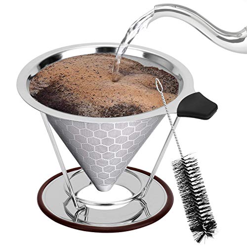 Stainless Steel Pour Over Coffee Maker with Reusable Filter