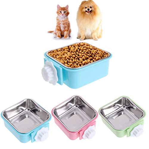 Stainless Steel Removable Hanging Food Water Bowl