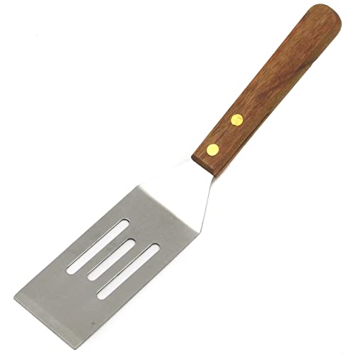 Stainless Steel Slotted Wooden Handle Cookie Spatula, 8 inches