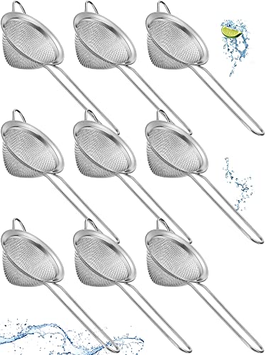 Stainless Steel Small Strainer - Cone Shaped Cocktail Strainer, Juice Strainer, Tea Herbs, Coffee Drinks