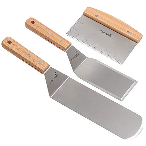Stainless Steel Spatula and Griddle Scraper Set