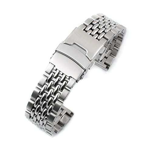Stainless Steel Vintage BOR Watch Bracelet Band - 21mm