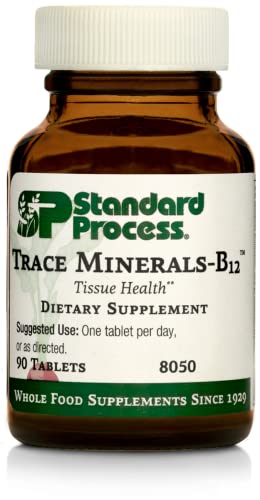 Standard Process Trace Minerals-B12 - Whole Food Spleen, Bone Health, Immune Support, Metabolism and Thyroid Support with Manganese, Kelp, Iodine, Copper, Vitamin B12, Zinc, and Iron - 90 Tablets