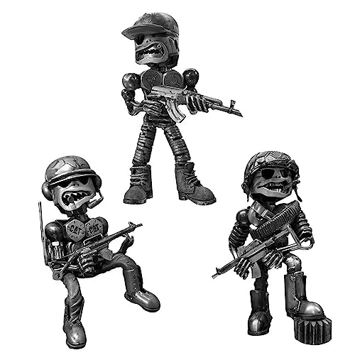 Standing Warrior Recycled Metal Sculpture Soldier Ornaments