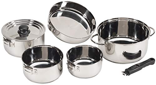 Stansport Heavy Duty - Stainless Steel Clad Cook Set (369), 7 Piece