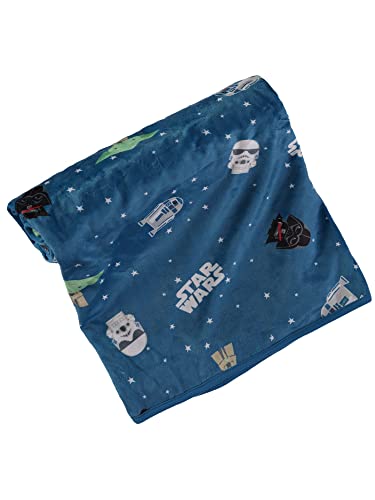 Star Wars Baby Unisex Plush Blanket Baby Gifts - Soft Baby Blankets (Blue, 0-12 Months)