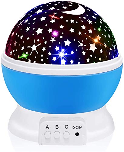 Starry Night Light for Kids - 12 Color Changing Moon Star Projector